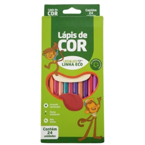 Lápis de cor sextavado 24 cores Linha Eco Leo & Leo