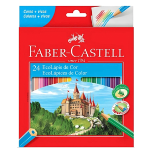 Lápis de cor sextavado 24 cores Ecolápis Faber Castell