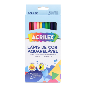 Lápis de cor aquarelável 12 cores Acrilex