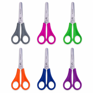 Tesoura escolar inox colorida Plus Leo & Leo