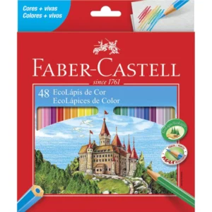Lápis de cor sextavado 48 cores Ecolápis Faber Castell