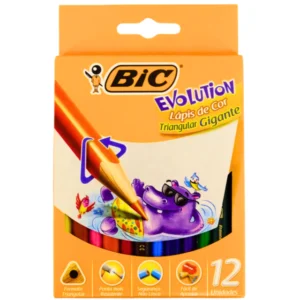 Lápis de cor jumbo triangular 12 cores Bic