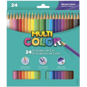 Lápis de cor sextavado 24 cores Ecolápis Multicolor