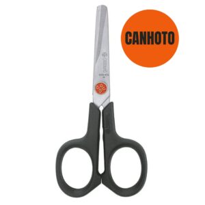 Tesoura escolar inox preta ponto vermelho canhoto Mundial