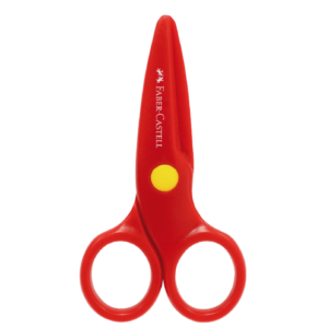 Tesoura escolar plástica vermelha Little Creatives Faber Castell