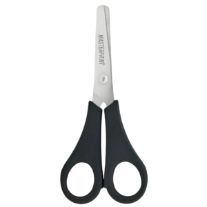 Tesoura escolar inox preta com régua Materprint
