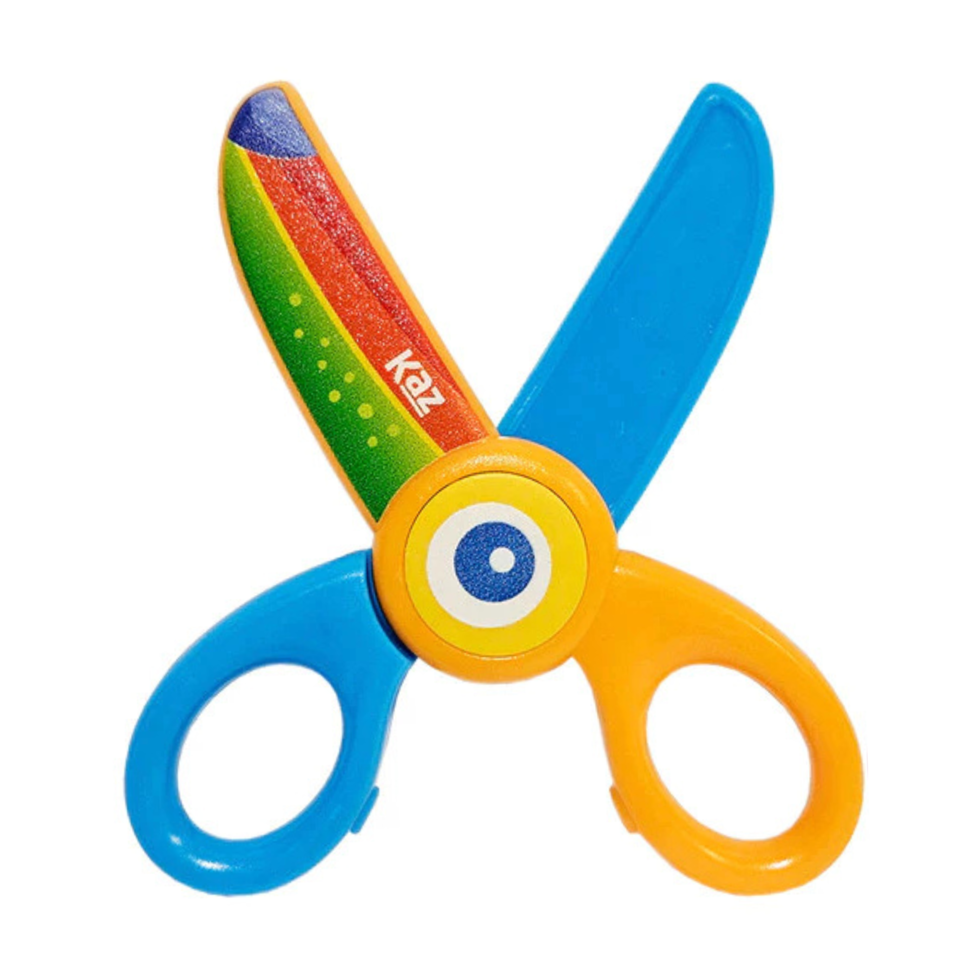 Tesoura escolar plástica azul Super Segura Kaz - Imagem 2
