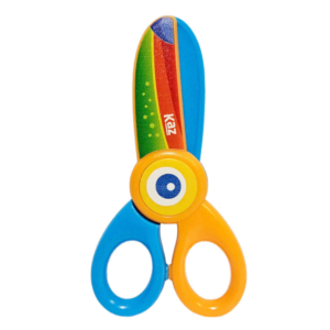 Tesoura escolar plástica azul Super Segura Kaz