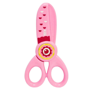 Tesoura escolar plástica rosa Super Segura Kaz
